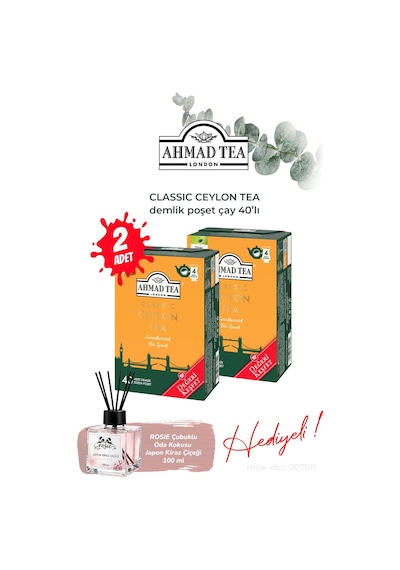 Klasik Ceylon Tea 40'lı Demlik Poşet Çay 2 Paket Ve Oda Kokusu