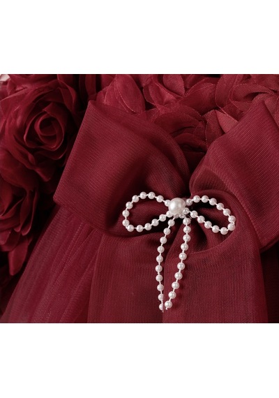Cocosiss Rose Çantalı Dress Bordo