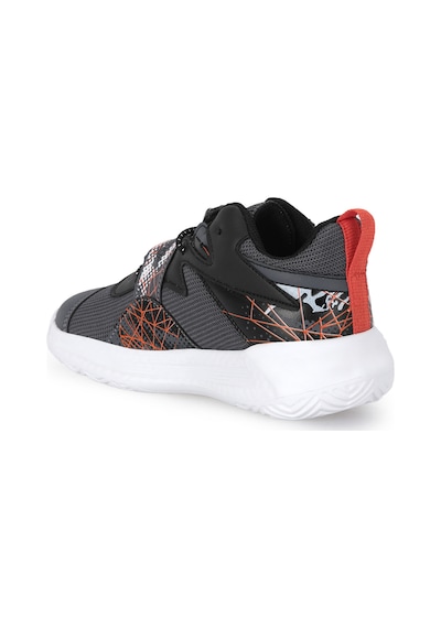 Slazenger Knıght I Unisex Çocuk Cırt Cırtlı Koyu Gri / Turuncu Günlük Spor Ayakkabısı