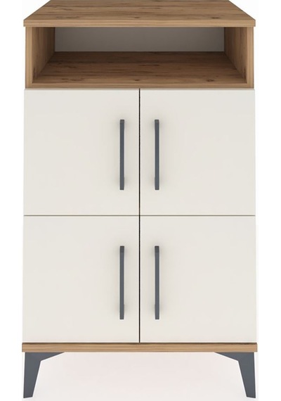 Hyperion Komodin 2 Raflı 4 Kapaklı 60x44x96 Çam-aytaşı Atlas Çam