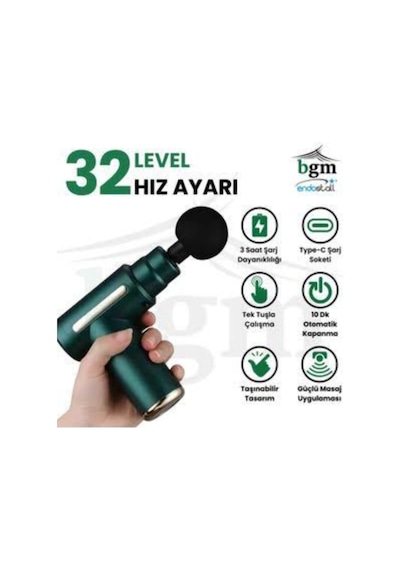 Şarjli Masaj Topu Aleti Yeşil