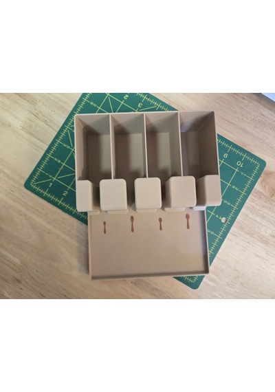3d Baskı Çatal Kaşık Bıçak Organizeri Çekmece İçi Kaşıklık Düzenleyici Sıralı Yuvalı Bej Diğer