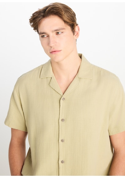 Lee Erkek Relaxed Fit Açık Yeşil Keten Gömlek - L2510207299