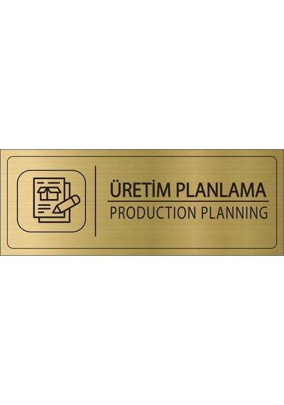 Mayeka Üretim Planlama İsimlik Altın Metal Kapı İsimliği Levhası Yönlendirme Tabelası