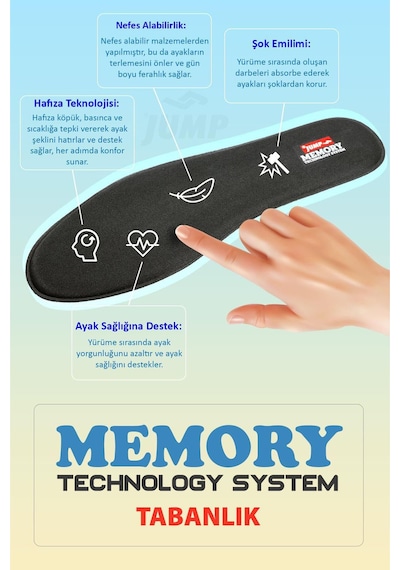 Jump 29585 Tam Ortopedik Taban Günlük Erkek Spor Ayakkabı Özel Memmory Taban Gri