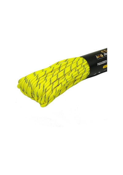Mg Ropes Polyester Paracord İp 4 Mm Neon Sarı Desen 30 Metre Sarı