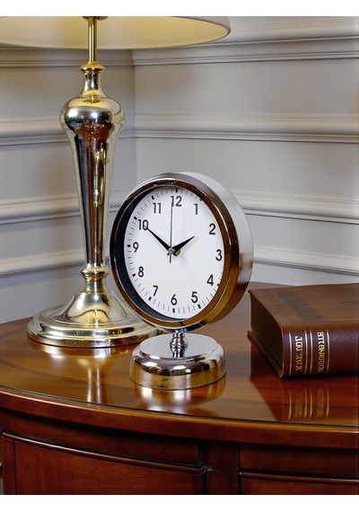 Noble Time 25 X 20 Cm Metal Krom Masa Saati Klasik Seri