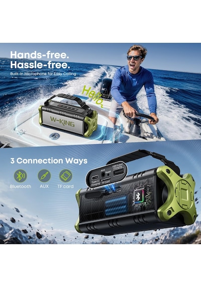 Bluetooth Hoparlör, 90w Maksimum Dış Mekan Hoparlörü, 50w Derin Baslı Kablosuz Taşınabilir Hoparlör, Büyük Boombox Sesi, Ipx6 Su Geçirmez, 40h, Eq, Çift Eşleştirme, Subwoofer 2, Tf