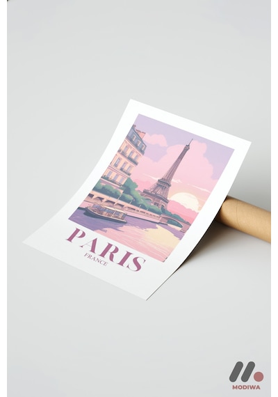 Paris Seyahat Posteri, Çerçevesiz Yüksek Kalite Duvar Afişi - Seyahat Severlere Hediye
