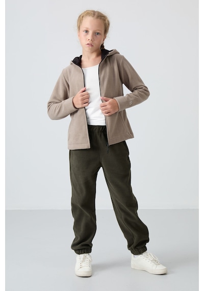 Standart Fit Kapüşonlu 2li Paket Siyah-koyu Bej Kız Çocuk Sweatshirt - 75152 Siyah - Antrasit