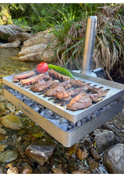 Bravon Outdoor Taşınabilir Kamp Mangalı , Paslanmaz Mangal , Ateş Çukuru,ayaklı , Katlanabilir Mangal
