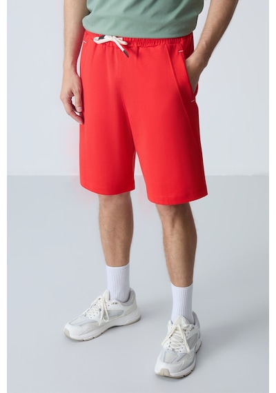 Air Jones Tommy Life Fiesta Pamuklu Kalın Yumuşak Dokulu Standart Fit Basic Erkek Şort - 81278 Kırmızı