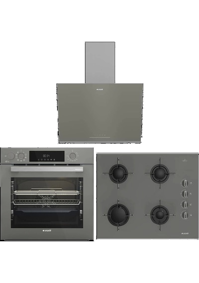 Arçelik AFC 361 G - OCD T 651 EG - ADE 606-2 G Buhar Destekli Cam Ankastre Set