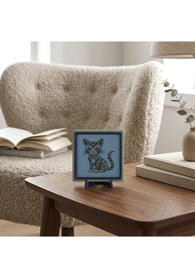 Minimalist Kedi Figürlü Masaüstü Aksesuarı, Sevimli Ve Modern Ruhu Taşıyan Bir Hatıra 10x10 Cm