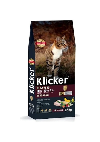 Klıcker Tavuklu Kısırlaştırılmış Yetişkin Kedi Kuru Maması 12 KG