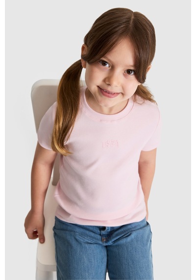 U.S. Polo Assn. Kız Çocuk Açık Pembe Tişört Basic 50325626-vr078 Acık Pembe