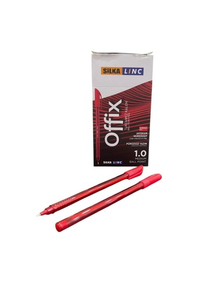 Linc Offix Kırmızı Tükenmez Kalem 1mm Uç 50'li Paket Art.429 Kırmızı