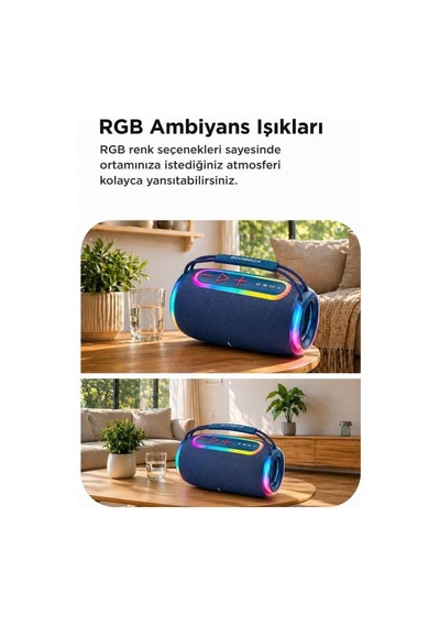 Delux Serisi Parti Cihazı Kamp Aleti Taşınabilir Bluetooth Hoparlör 30w Boombox680 Siyah Ipx6