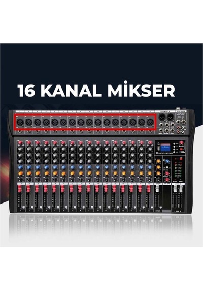 Midex - Deck Mikser 16 Kanal Ses Mikseri (DM-16)