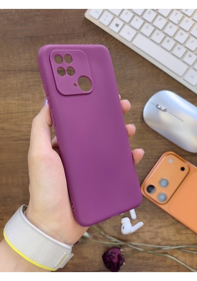 Redmi 10c / Poco C40 Uyumlu Kamera Korumalı Darbeye Dayanıklı Renk Atmayan Fab Silikon Kılıf Mor