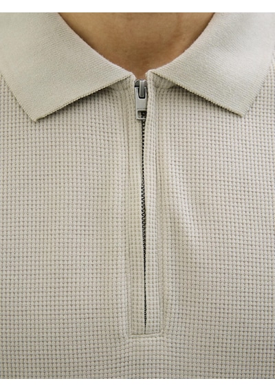Jack & Jones Jjeaustın Zıp Polo Ss Noos Moonbeam Moonbeam Çok Renkli