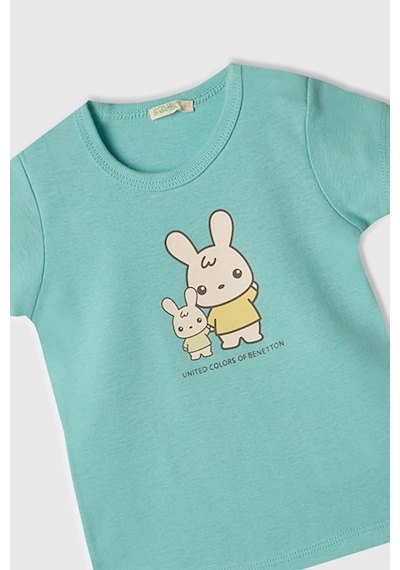 United Colors Of Benetton Erkek Bebek T Shirt Turkuaz 3ı9wa1062-1422 Turkuaz