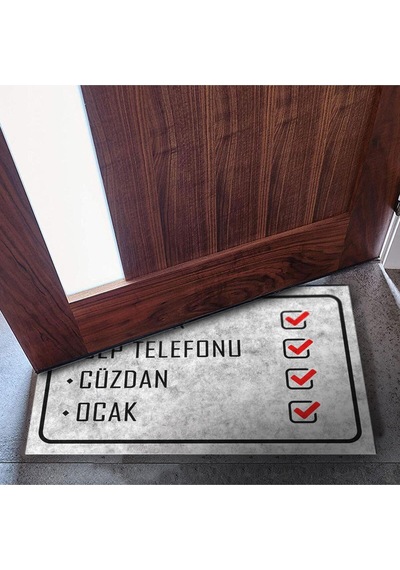Dekoratif Kapı Önü Paspası - Kaymaz Taban 95 Çok Renkli