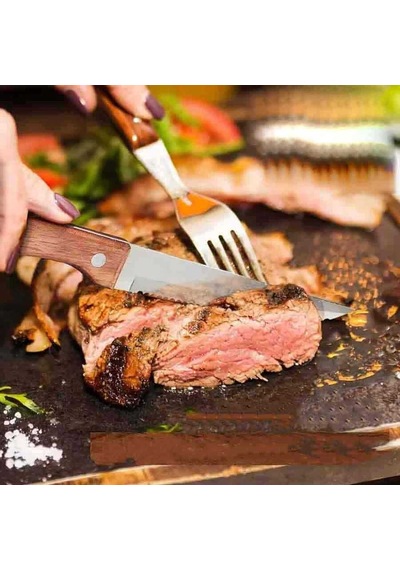 Steak Bıçağı Ahşap Saplı Çok Renkli