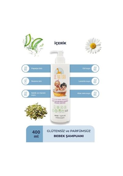 Le Natura Prebiyotikli Durulanmayan Bebek Miseler Su 2 X400 Ml