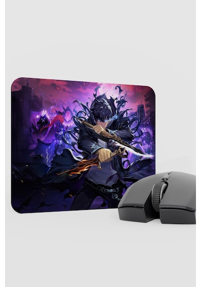 Solo Leveling Anime V2 - 22x18 Gaming Kauçuk Kaymaz Taban Mouse Pad Fare Altlığı
