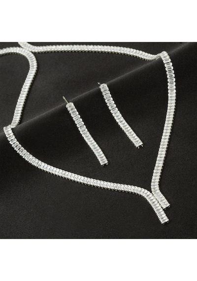Tamtur Baget Taşlı Lüks Set Kolye 4 Mm Şeffaf