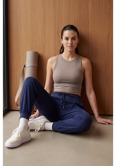 İndigo Cepli Standart Kalıp Kadın Yoga Pantolon - 94677