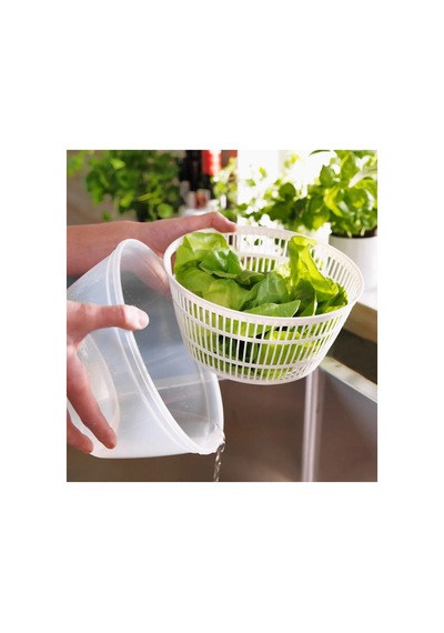 Quick Döndürmeli Salata Kurutma Aparatı Çap 23 Cm Pratik Sebze Kurutucu Yükseklik 16 Cm Beyaz 001326 - 867562371 Diğer