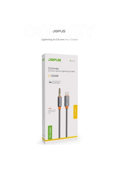 Jopus 11 12 13 14 Pro Max Serisi Uyumlu Lightning Örgülü Aux Kablosu, İphone Aux Tak Çalıştır, 1m Ja-05