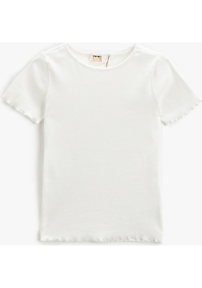 Koton Basic Tişört Slim Fit Kısa Kollu Bisiklet Yaka Ribanalı Beyaz 3skg10159ak 3SKG10159AK000 Beyaz