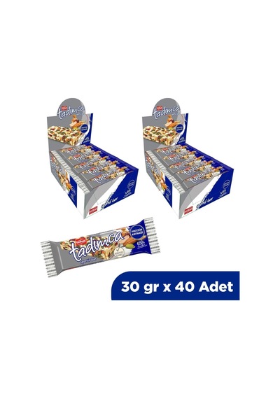 Tadım Sportif Bar Protein Kaynağı,%65 Kuruyemiş İçerikli Enerji Barı, 30 Gr, 40 Adet