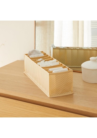 Tr 10 Bölmeli Bej Balıksırtı Çekmece Düzenleyici 11 X 41,5 X 12 Cm Genel