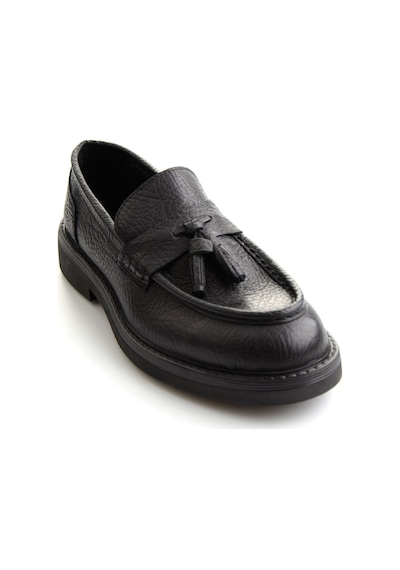 Siyah Hakiki Deri Erkek Loafer Ayakkabı E01597010503