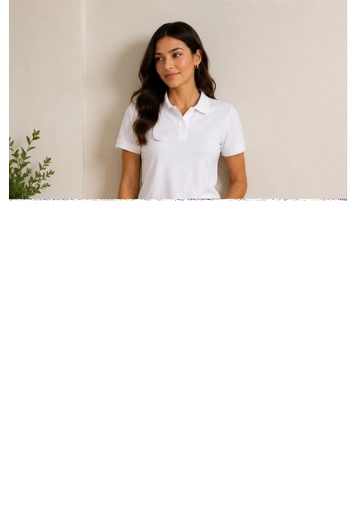 Primemagazam Kadın Polo Yaka Pike Kumaş Düğmeli Basic Tişört Günlük Rahat - Beyaz Çeşitli