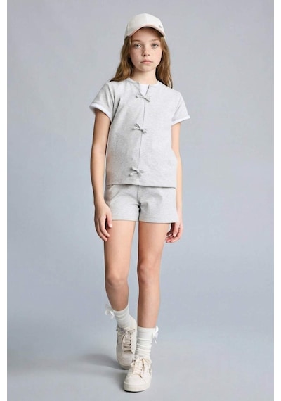 Defacto Regular Fıt 2li Pijama Takımı Kız Çocuk H5514a826smgr28 Gri-gr28