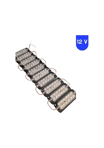 12 Volt 2.4 Watt 12 Smd Ledli Animasyonlu Kırmızı - Mavi Çakar Modül 5 Adet