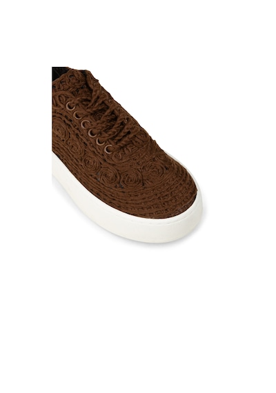 Deery Kadın Kahverengi Örgülü Sneaker Ayakkabı - K0046zkhvm01