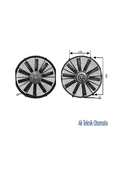 Fan Motoru 12V Universal Pervaneli 14 Inch 330Mm 504628437