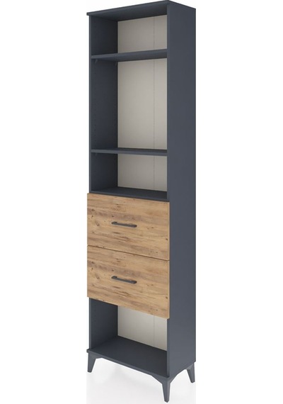 Arges Dolap 3 Raflı 2 Çekmeceli 60x30x221 Antrasit-çam Antrasit