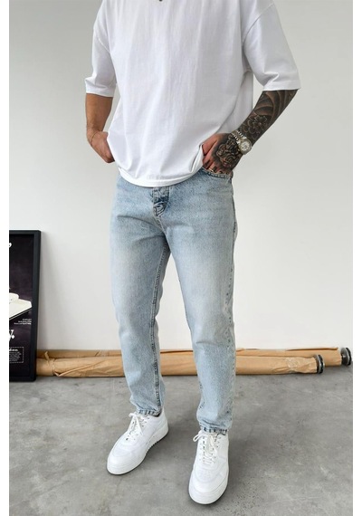 Eskitme Buz Mavi Soft Degrade Boyfriend Pantolon