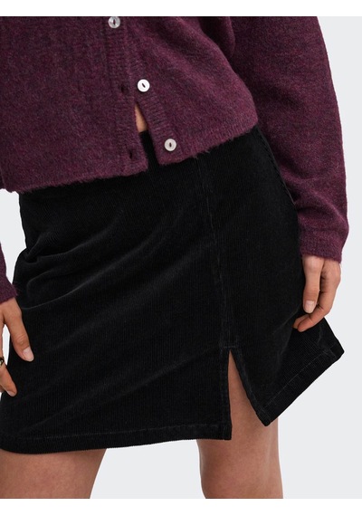Only Onlflora Hw Cord Short Kadife Siyah Kadın Etek 15382096