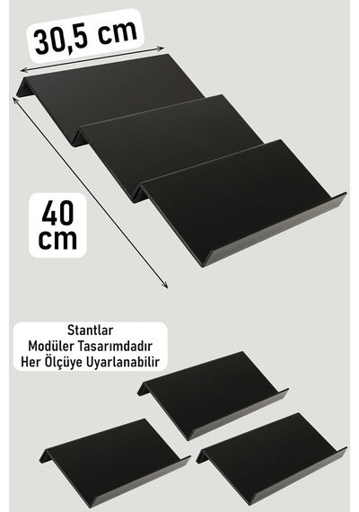 Color House 3 Adet Çekmece Içi Baharatlık Düzenleyici Stant Mutfak Dolap Içi Organizer Siyah Renk Z305 Tek Ebat Diğer