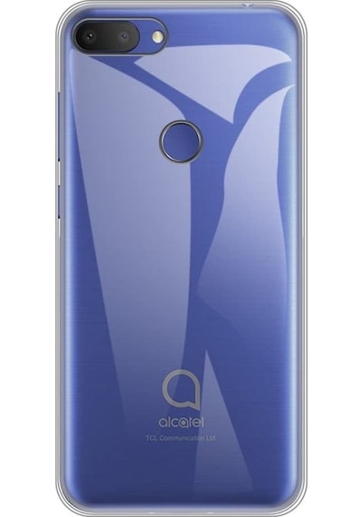 Alcatel 1S 2019 Uyumlu Şeffaf Silikon Kılıf - Kamera Korumalı Esnek Tam Koruma Kapak