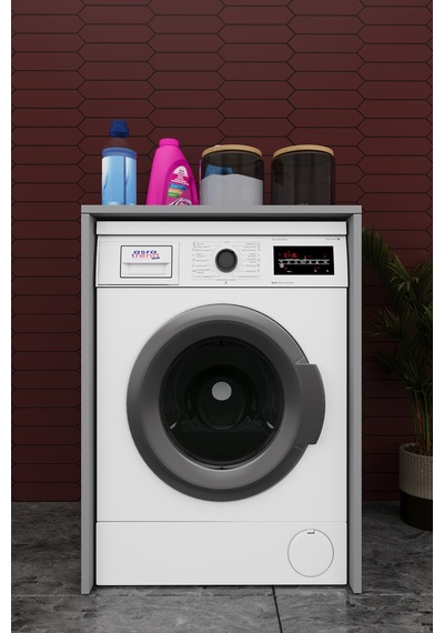 Lüks Çamaşır Makinesi Dolabı %100 Mdf Çamaşır Kurutma Banyo Dolabı Bd07 Kül Gri