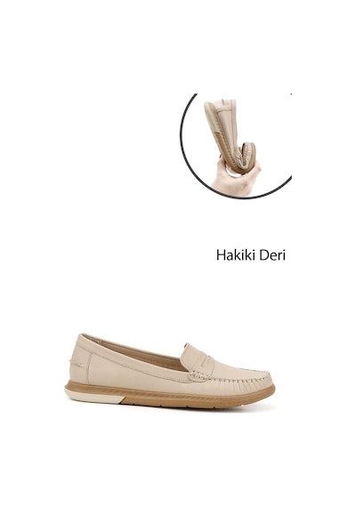 Gönderi(R) Gönderi R Bej Antik Rok Hakiki Deri Comfort Loafer Bej